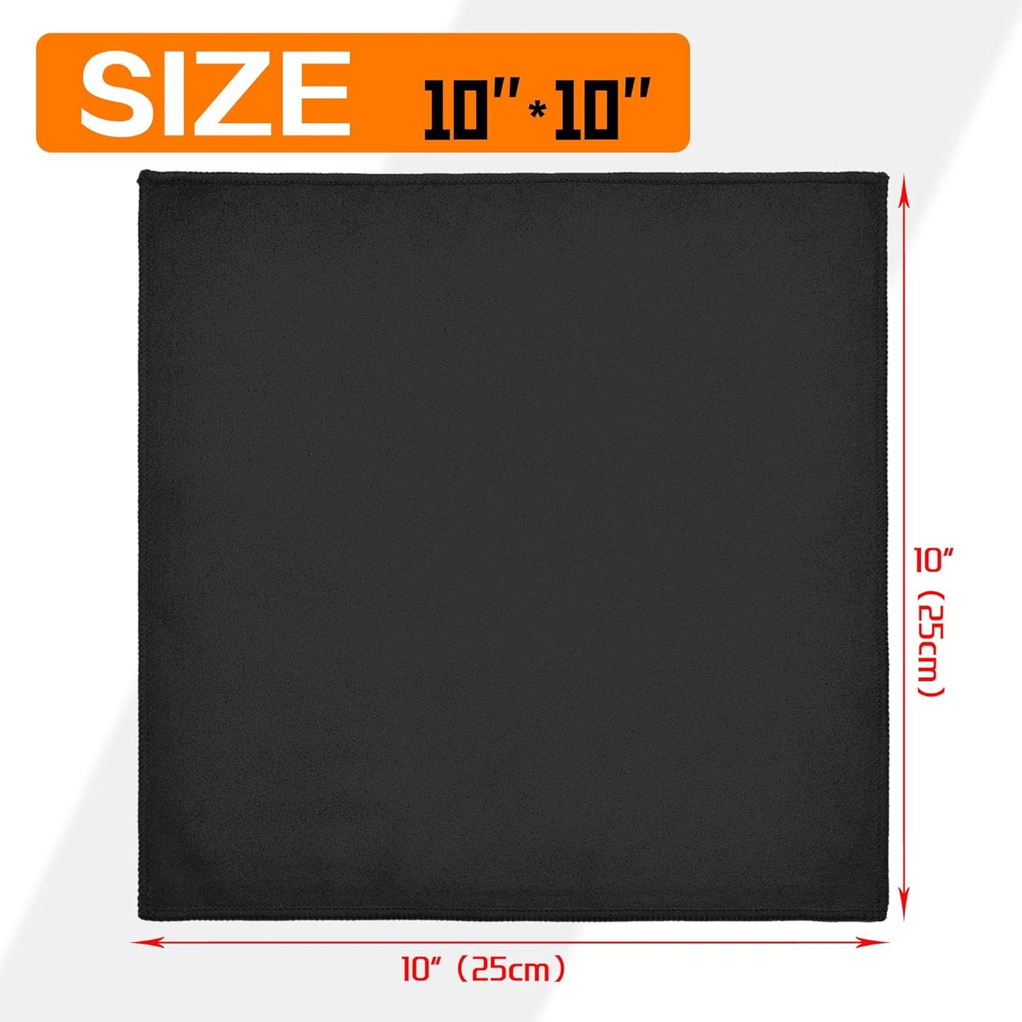 12 Pack Sweat Absorbing Handkerchiefs,Gym Workout Towels Microfiber Sweat Rags Towels for Men & Women, Running Sports accessories Small Cloth for Face Hand,Black Hankies (10" x 10")