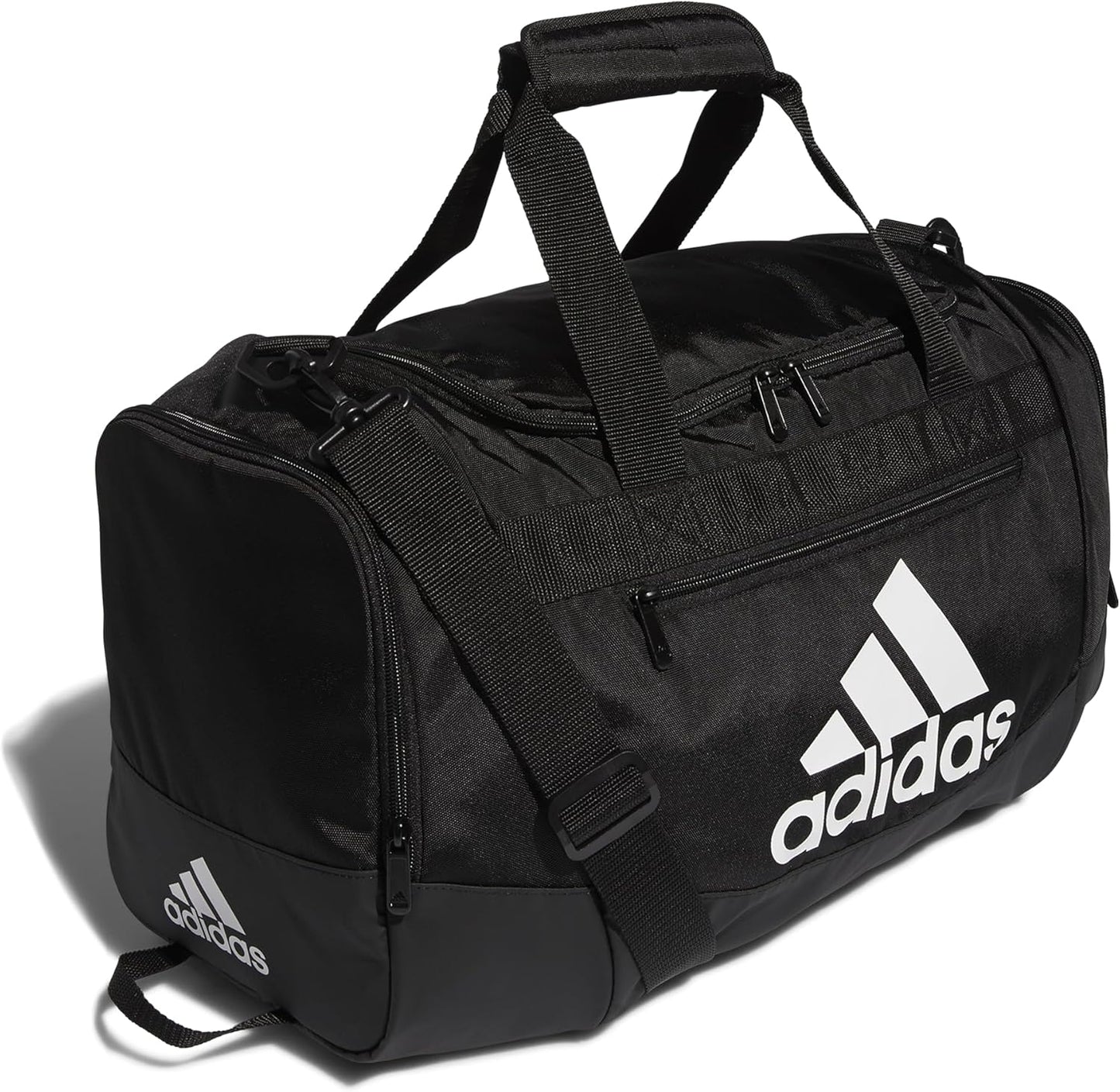 adidas Unisex Defender 4.0 Gym Duffel Bag for Men and Women, Black/White, Small (38L)