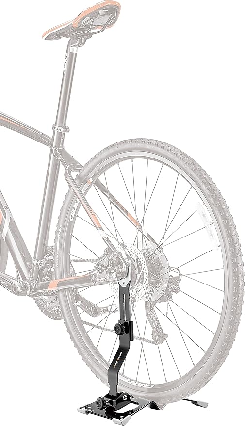 Ibera Heavy-Duty Bike Stand for 20"-29" - Bicycle Stand for Fat Tire Wheels with Non-Scratch & Foldable Design - Adjustable Height & Floor-Mounted Bicycle Storage for Garage, Home or Workshop