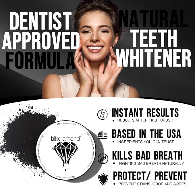 Premium Activated Charcoal Natural Coconut Teeth Whitening Powder - Safe for Enamel to get a Whiter and Brighter Smile - Organic Toothpaste Detoxifier