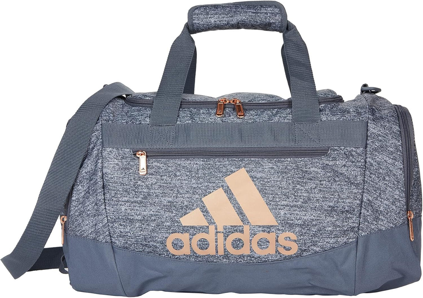 adidas Unisex Defender 4.0 Gym Duffel Bag for Men and Women, Jersey Onix Grey/Rose Gold/Onix Grey, Small (38L)