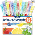Mouthwash Travel Size – 30 Individually Wrapped Portable Packets, Alcohol-Free & Fluoride-Free, On-The-Go Oral Hygiene for Fresh Breath Anytime(5 Flavors)