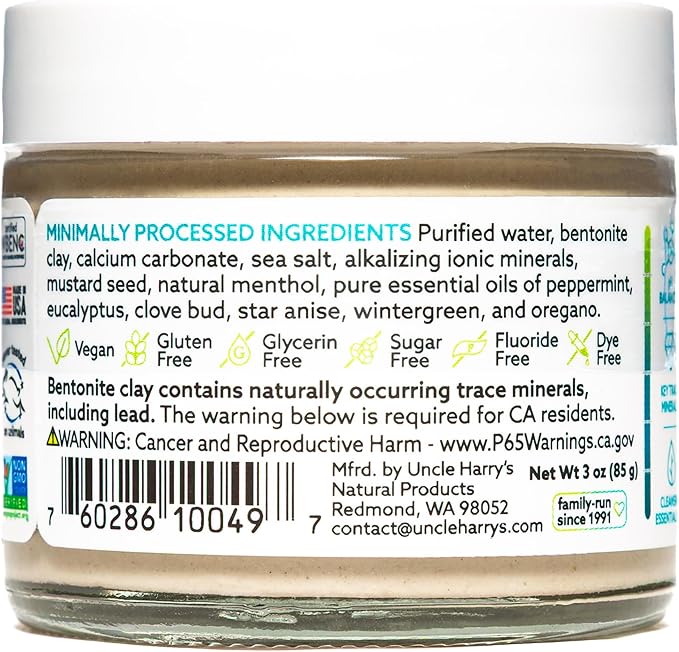 Uncle Harry's Cinnamon Remineralizing Toothpaste | Natural Whitening Toothpaste Freshens Breath & Promotes Enamel | Vegan Fluoride Free Paste (4 pack)