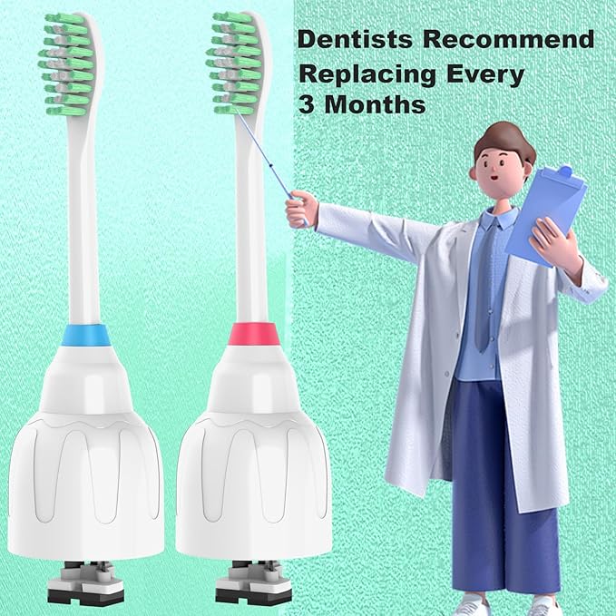 Replacement Toothbrush Heads for Philips Sonicare E Series,Compatible with Sonicare Essence, Elite, Advance, CleanCare Screw-on Electric Toothbrush HX7022/66 HX7023/64,HX7023/30,4 Pack with Caps ﻿