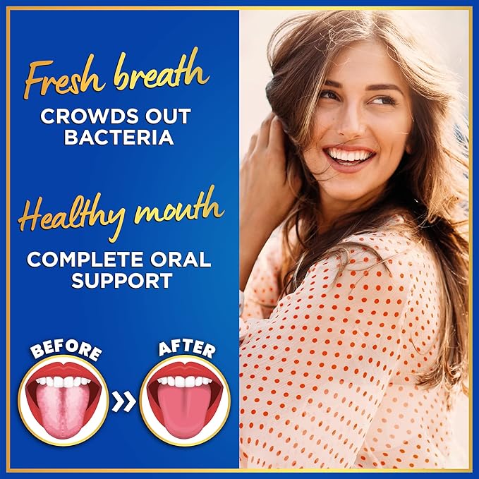 Oral Probiotics for Teeth and Gums - 3BN CFU Lactobacillus Salivarius Acidophilus Rhamnosus Streptococcus - Bad Breath Treatment for Adults - 45 Chewable Mint Dental Probiotic Tablets for Women & Men