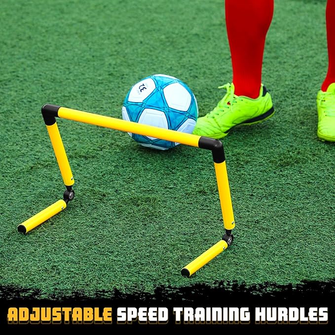 8 Pcs Adjustable Speed Training Hurdles 6" 9" 12" Speed Agility Hurdle Jumping Training Fitness Equipment Plyometric for Athletes Soccer Basketball Track Field