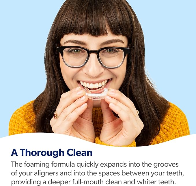 EverSmile AlignerFresh Original Clean Foam – Cleaner Compatible w/Invisalign and All Clear Aligners & Retainers – Eliminates Bacteria, Whitens Teeth, Fights Bad Breath – 50ml (1 Pack)