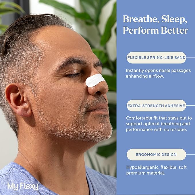 Nasal Strips – Extra Strength, White – Nasal Strips for Snoring. Get Better Sleep, and Breathe Easier. Nose Strips Snoring Solution for Better Breathing & Relieve Congestion - 30 Ct.