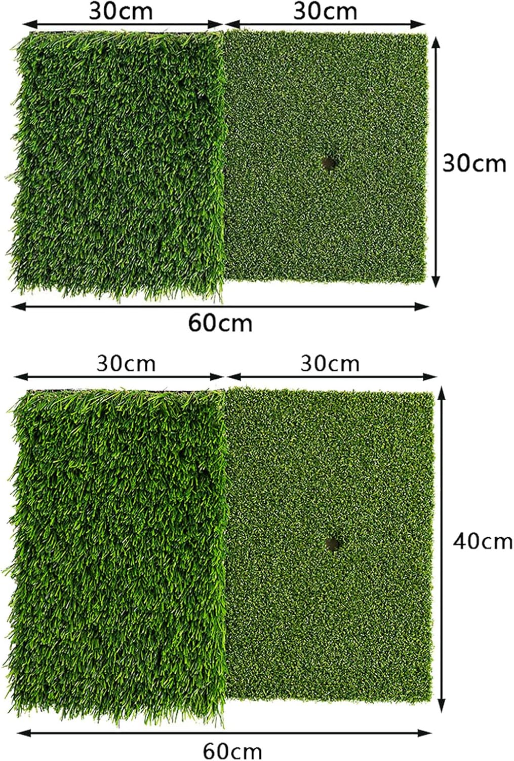 Aislor Golf 2-in-1 Double Grass Folding Strike Pad - Double Grass Pattern Design, Indoor and Outdoor Multi Functional Training Mat