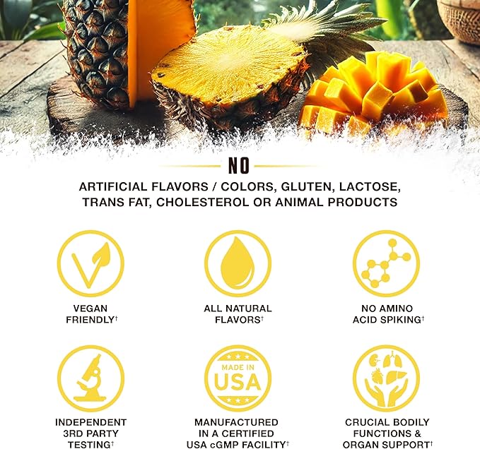 Ambrosia Nektar - Superfood Powder | Complete Health Supplement | Organ Support - Liver, Kidney Health | 30 Servings (Pineapple Mango)