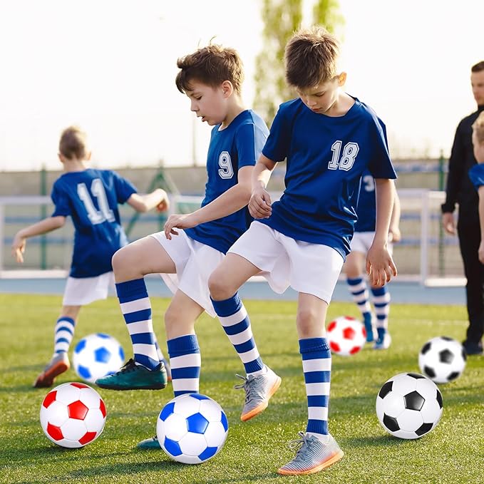 Jenaai 24 Pcs Operation Christmas Deflated Soccer Balls with Pump Bulk Official Size Soccer Ball for Teen Adult Kid Indoor Outdoor Outside Sport Training Party Gift Christian Charity Donation