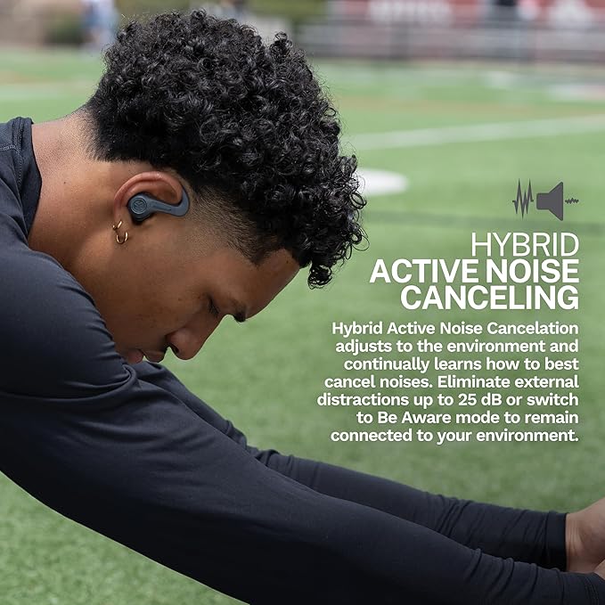 JLab JBuds Sport ANC 4 True Wireless Bluetooth Earbuds + Charging Case, Graphite, Swipe + Touch Controls, Hybrid Active Noise Cancelation, Multipoint Connect, Customized Settings App