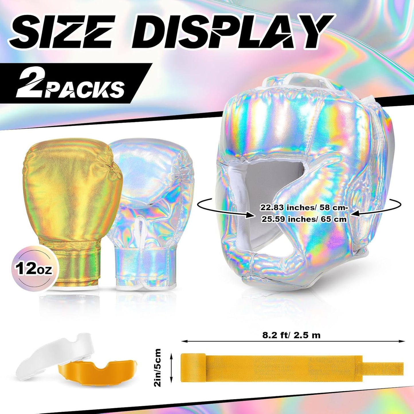 Kanayu 14 Pcs Boxing Set Including 2 Pair of 16 oz Boxing Gloves Headgear Helmet and Hand Wraps Mouth Guards Gifts for Adults Youth Beginners Training Equipment