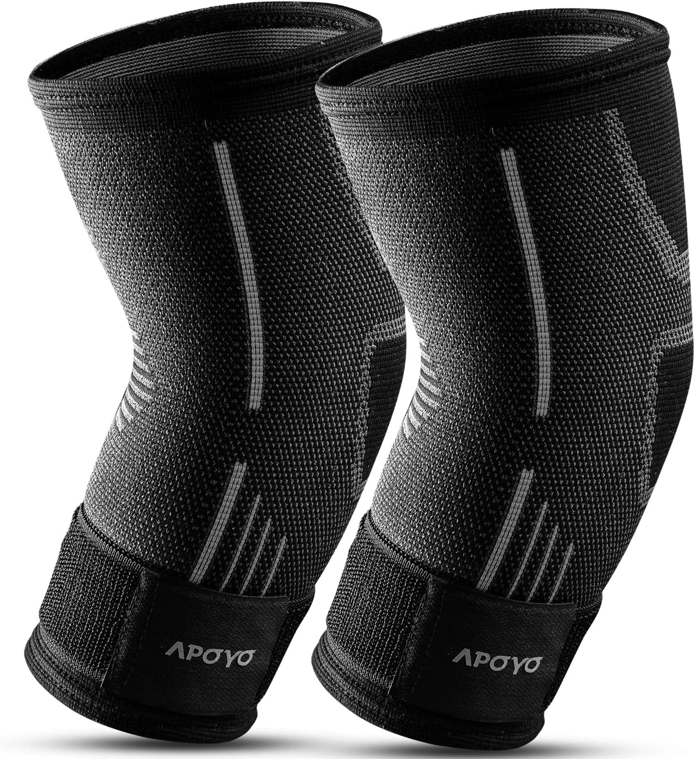 APOYO Elbow Brace for Tendonitis and Tennis Elbow, (Pair) Compression Sleeve for Arthritis, Workouts, Reduce Joint Pain During Fitness Activity (X-Large)