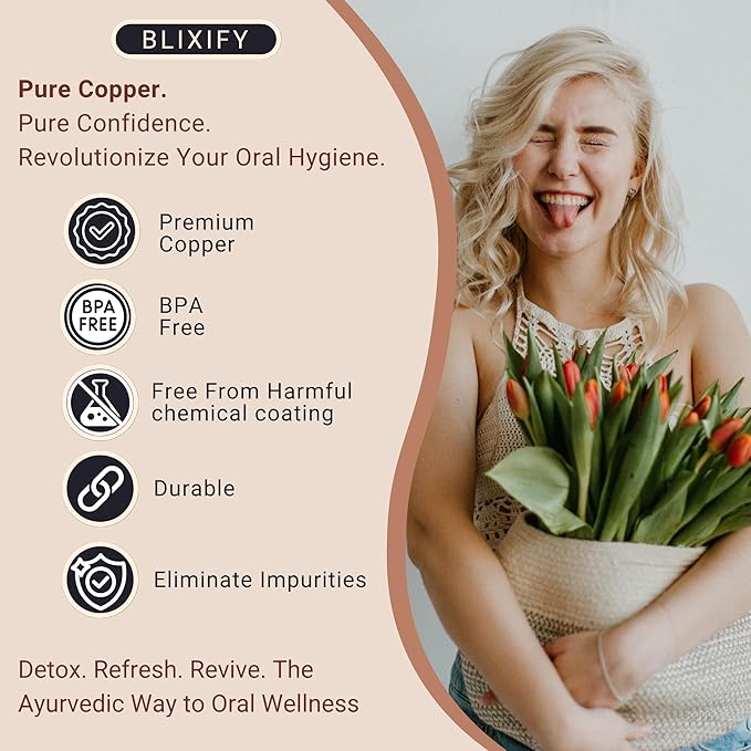 Copper Tongue Scrapers Set (2 Pack) – Solid, Unplated 100% Pure Copper for Adults and Kids| Ergonomic U-shape, Low-gag Design| Reusable Tongue Cleaner| Daily Oral and Hygiene Tool