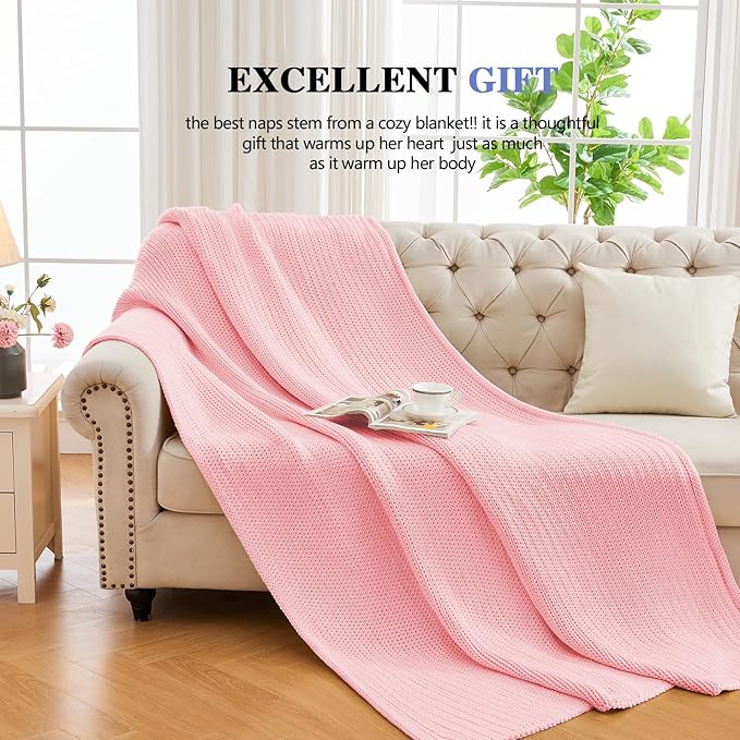 L'AGRATY Knitted Weighted Blanket - 48"x72" 15lbs Cooling Chunky Knit Heavy Blanket for Adults Braided Crochet Throw Thick Cable Yarn Knit Decorative No Beads Evenly Weighted Machine Washable