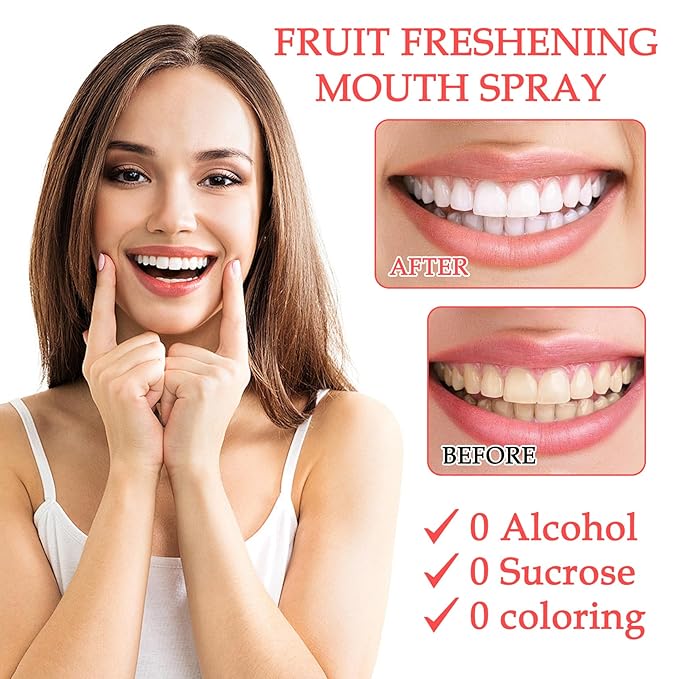 6 Count Breath Spray,Dry Mouth Spray,Breath Freshener,Peach,Grapes and Various Fruit Flavors 0.74 fl.oz/Bottle