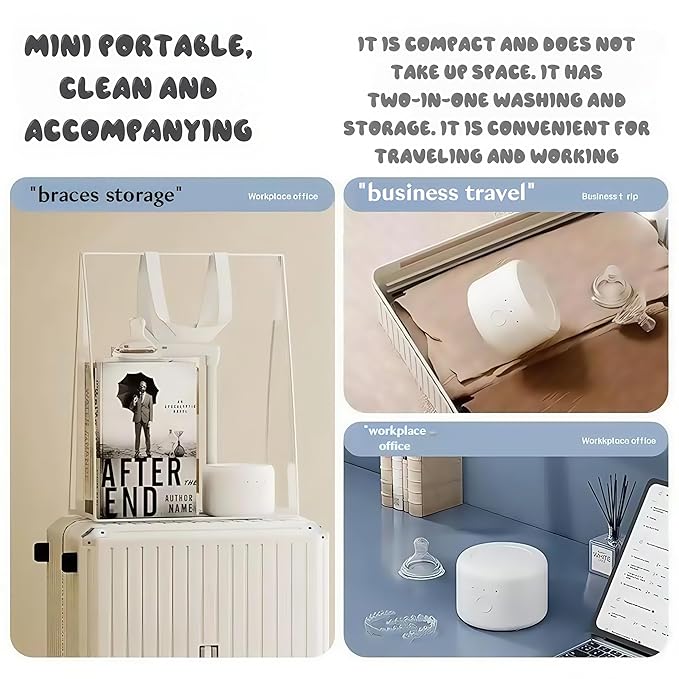 Three Modes Denture Cleaner Machine for Invisalign Cleaner,50kHz Ultrasonic Retainer Cleaner Machine,200ML Mouth Guard Cleaner,For Dentures,Mouth Guards,Braces,Aligners,Toothbrush,Jewelry