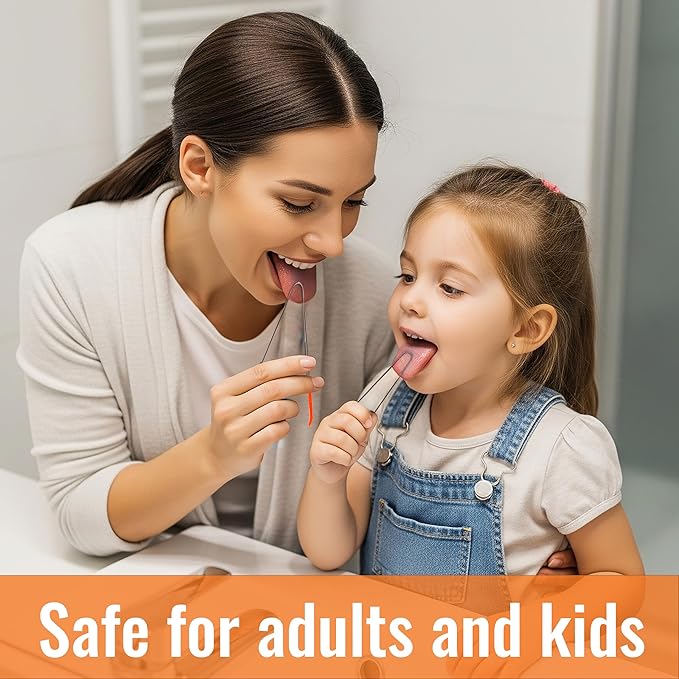 304 Stainless Steel Tongue Scraper for Tongue Cleaner for Adults and Kids| Durable, Rust-Resistant Hygiene Tool| Fresh Breath Tongue Scraper with Travel Case Pack of 4