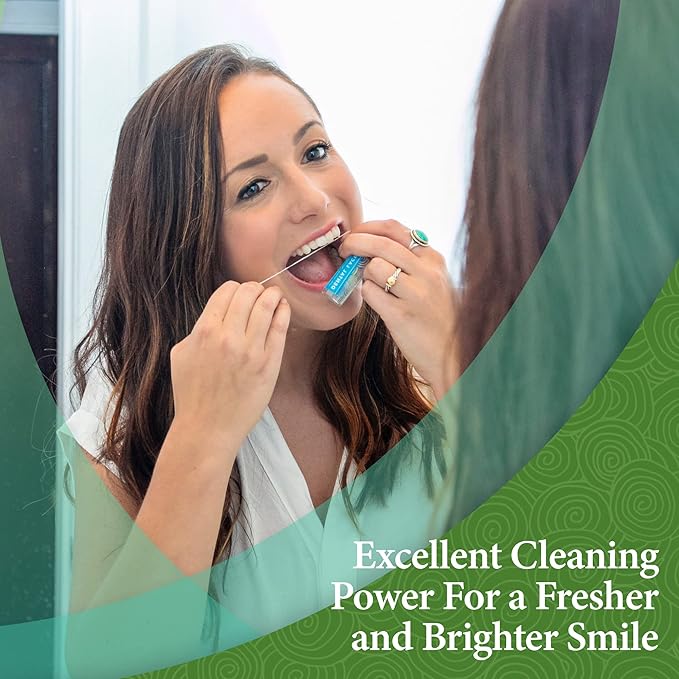 Dental Lace Refillable Silk Dental Floss – 100% Silk Floss with Mint Flavor, PFAS & PTFE Free – Includes 1 Refillable Pink Glass Floss Container and 2 Spools (Total 66 Yards) – Recyclable Packaging