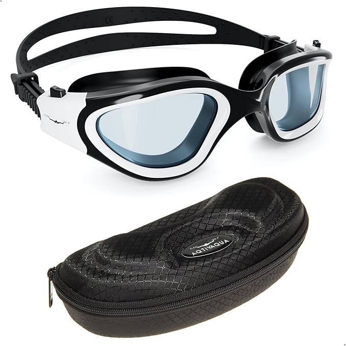 AqtivAqua Swimming Goggles, DX Wide View Swim Goggles for Adult Men Women, Anti Fog No Leaking
