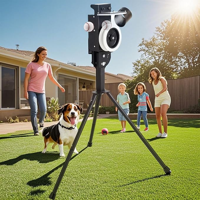 Lite 9” Baseball Pitching Machine - Adjustable Speed & Angle,45MPH Lightweight & Portable, Perfect for Hitting and Fielding Training