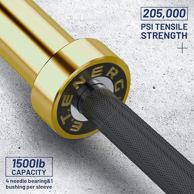 7ft Olympic Barbell Bar 45LB Load 1500lbs Capacity Available, for Gym Home Exercises, Weightlifting, Powerlifting for 2" Olympic Plates