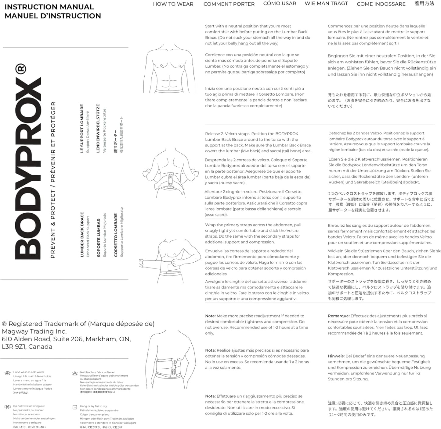 Lumbar Support Back Brace for Men and Women (Regular 28" - 50")