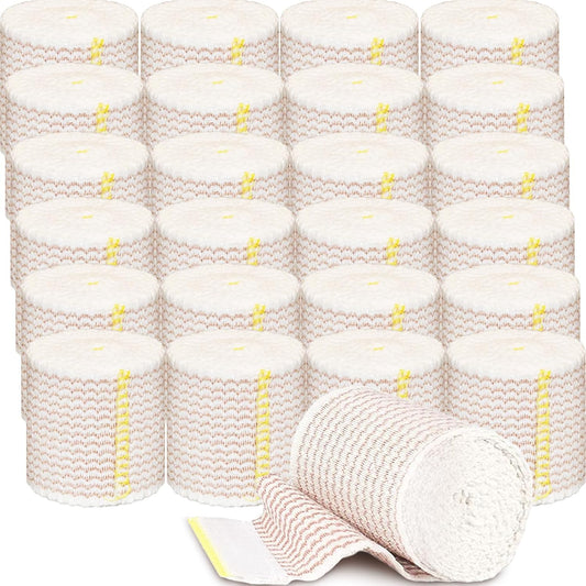 24 Pack Elastic Bandage Wrap 2” Bandage Wrap with Hook and Loop Closure on Both Ends Self Adhesive Bandage Wrap for Sports, Medical, and Injury Recovery