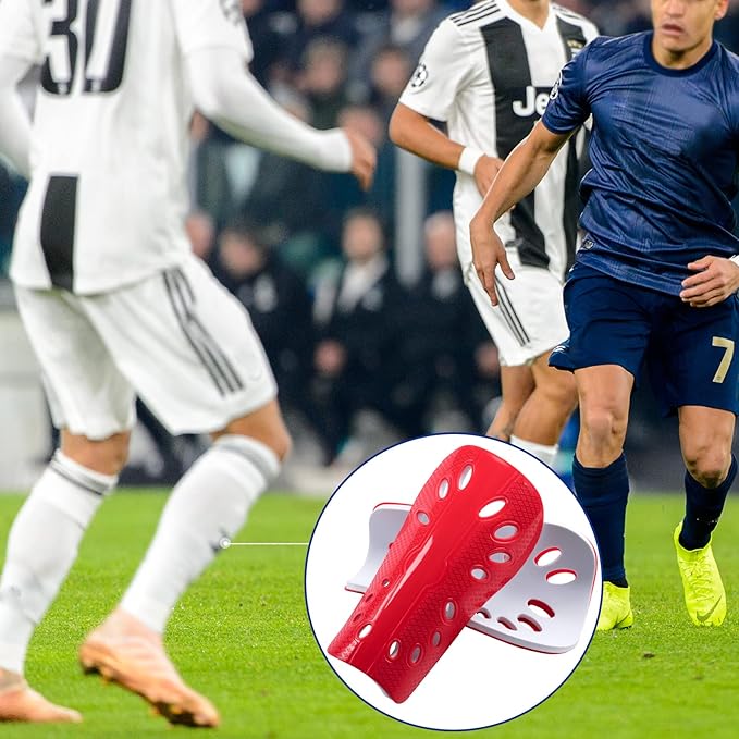 ANCIRS 2 Pair Soccer Shin Guards for Youth, Breathable Shin Guard Sleeves for Football Games, Protective EVA Cushion for Youth Men & Women