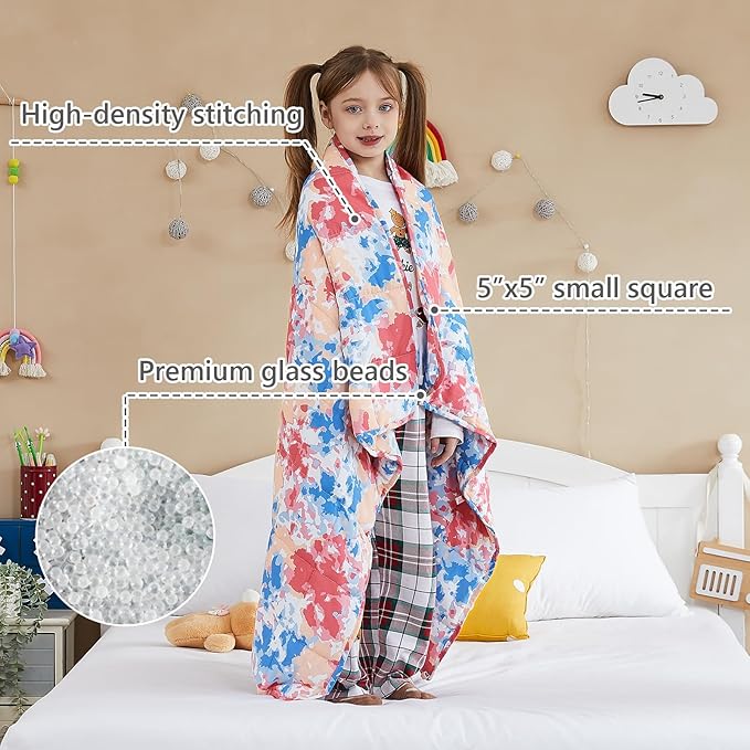 L'AGRATY Weighted Blanket - 36"x48" 5lbs Weighted Blanket Microfiber Material with Glass Beads Small Blanket for All-Season Summer Fall Winter Soft Thick Blanket