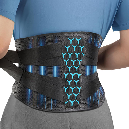 Lumbar Back Brace with Removable Pad, Adjustable Lower Back Pain Relief Support for Men and Women, Comfortable Support Belt Ideal for Lower Back Pain, Sciatica, Scoliosis, Size XL (Waist: 45.3"-51.2")