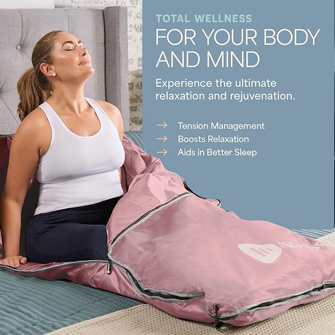 Lifepro BioRemedy Infrared Sauna Blanket – Available in 5 Colors – Portable Far Infrared Home Sauna Bag for Detox, Tension, and Relaxation – Adjustable Temp (86–158°F) & Timer – Includes Detox Wraps