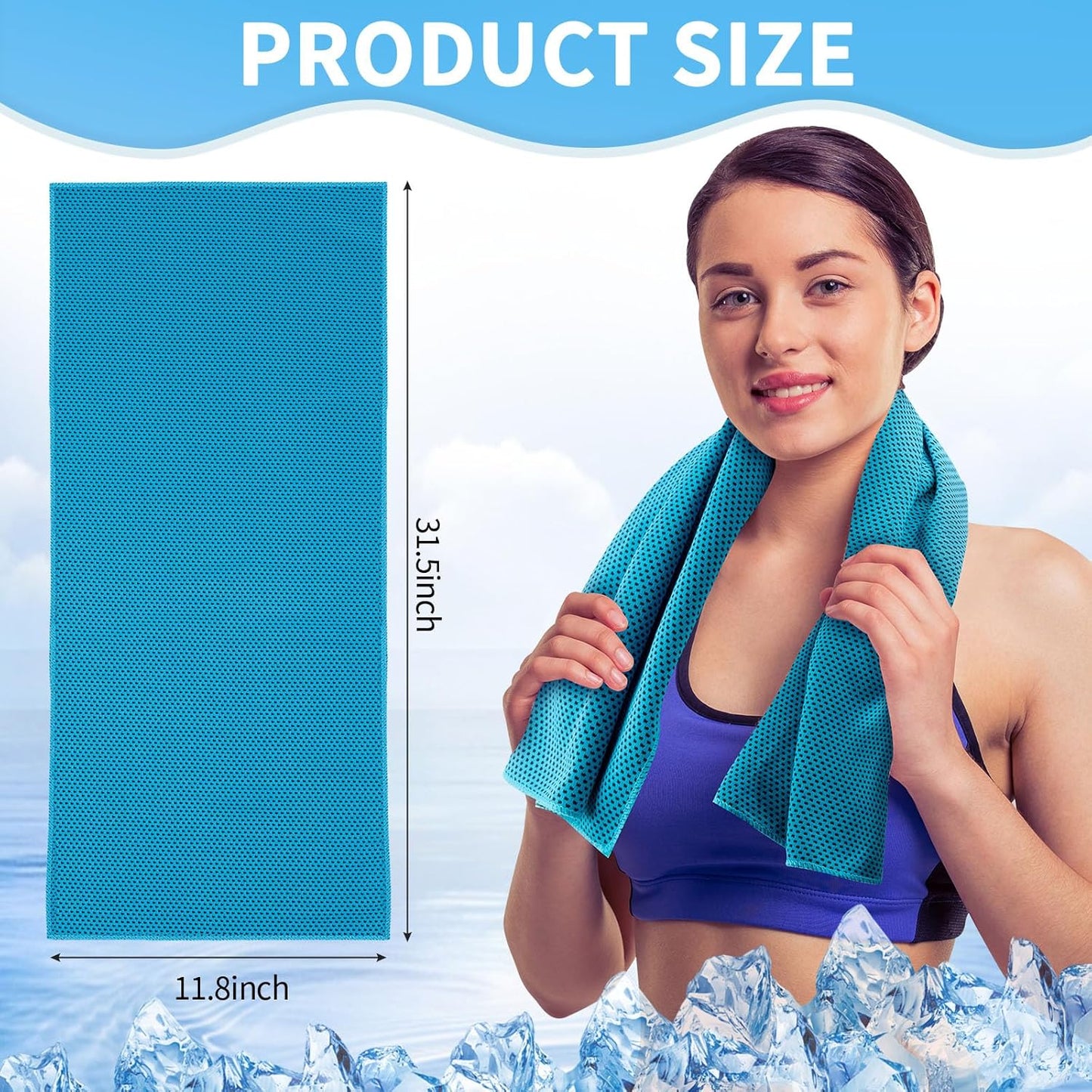 Honoson Cooling Towel Bulk - Neck & Face Cool Chilly Towels Microfiber Breathable Sport Sweat Rag for Gym, Yoga, Travel, Camping, Running, Outdoor