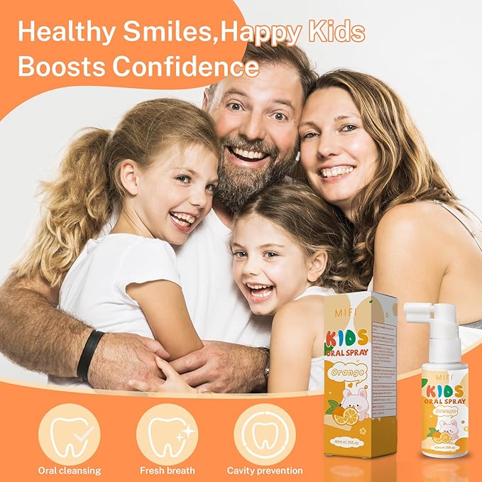 PEGO Kids Oral Spray - Fresh Breath for Children & Toddlers, Fruit-Flavored Oral Care Spray, Easy to Use, Perfect for Home & Travel for Baby's Daily Oral Care (1Pack, Orange)