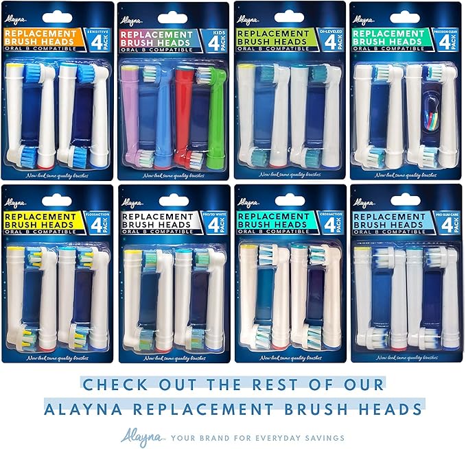 Replacement Brush Heads Compatible with Oral B Electric Toothbrush Replacement Heads Precision Brush Heads Refills for Oralb Braun Pro 1000 Sonic Clean Soft Sensitive Precision More (16 Pk)