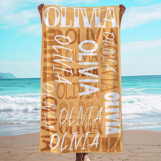 JML Personalized Beach Towel with Name, Custom Beach Towel with Name, Customized Microfiber Pool Towel, Quick Dry & Absorbent Swim Towel for Adult,Anniversary, Birthday, Summer Holiday,Vacation