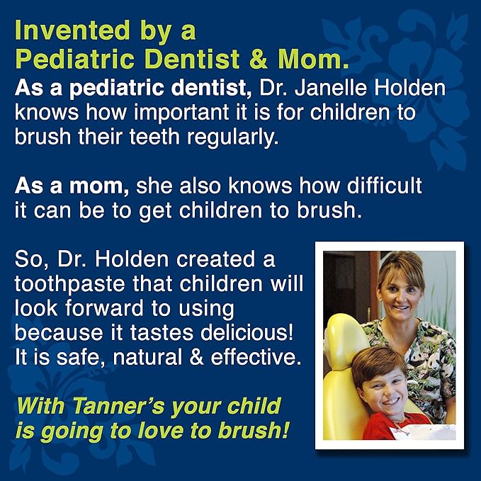 Tanner's Tasty Paste Ooh La La Orange - Anticavity Fluoride Children’s Toothpaste/Great Tasting, Safe, and Effective Vanilla Flavored Toothpaste for Kids (3-Pack)