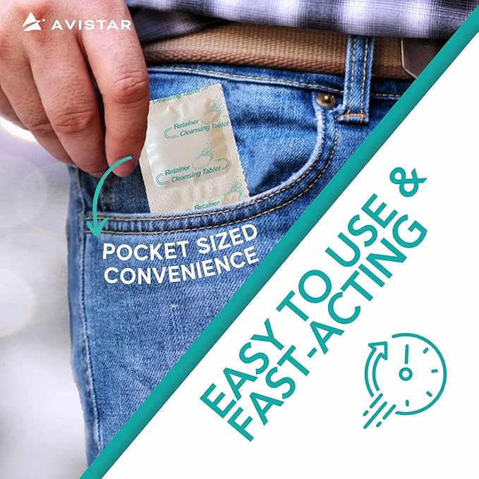 Retainer & Mouth Guard Cleaner Tablets - Mint Flavor Retainer Cleaner Tablets & Invisalign Cleaner - Denture Cleaning Tablets, Denture Cleaner, Aligners, Night Guard, Mouthguard Cleaners - 300 Count