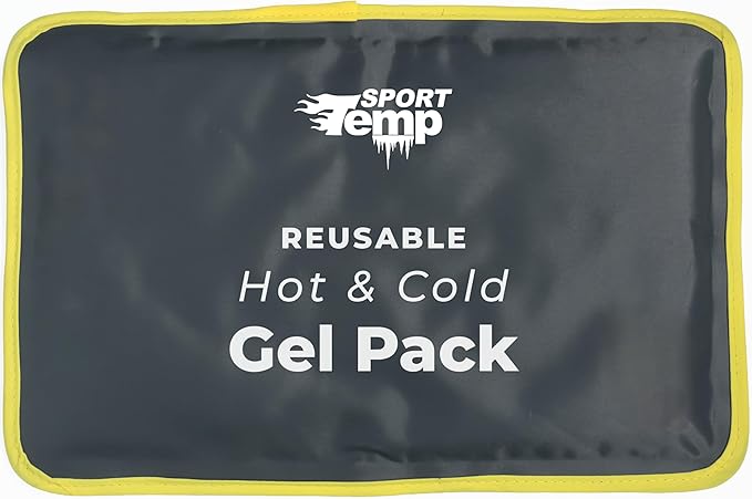 Hot & Cold Reusable Gel Packs (Medium, 1 Pack) Flexible Soft Compress - Ice & Heat Therapy for Injuries, Back, Shoulder, Hip, Knee, Joint Pain, Swelling, Bruises, Post Surgery - Sport Temp