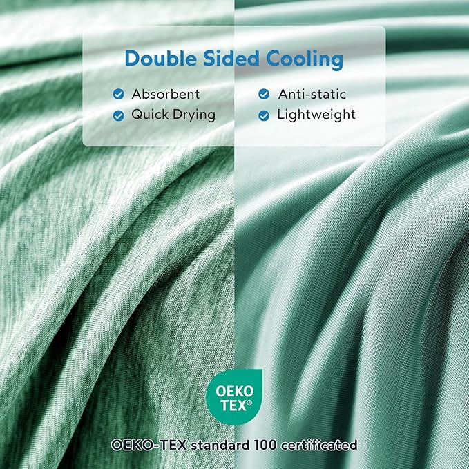 HOMFINE Cooling Blankets for Hot Sleepers - Summer Blanket Thin Lightweight Breathable Soft Double Side Enhanced Cooling for Bed Couch Sofa, Keep Cool for Night Sweats (Green, 50 x 70 inches)