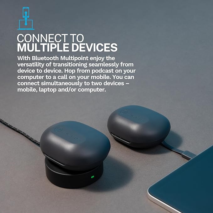 JLab JBuds Sport ANC 4 True Wireless Bluetooth Earbuds + Charging Case, Graphite, Swipe + Touch Controls, Hybrid Active Noise Cancelation, Multipoint Connect, Customized Settings App