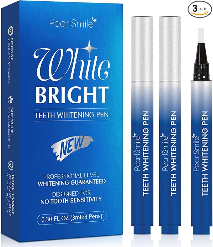 Teeth Whitening Gel – Set of 3 – Gentle, Pain-Free Formula for Sensitive Teeth – Easy, Mess-Free Application – Travel-Friendly & Enamel-Safe for a Brighter Smile