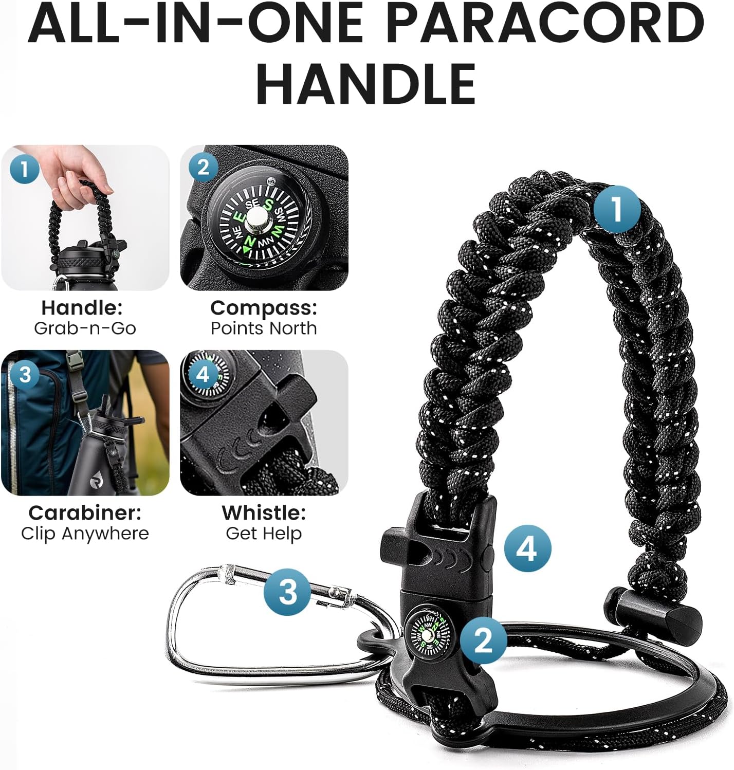 32oz Insulated Water Bottle, Triple Wall Vacuum Stainless Steel Water Bottles - Keeps Cold 48H, Reusable Metal water flask Jug for Gym, Sports, Camping, Hiking,Travel, Black Speckled