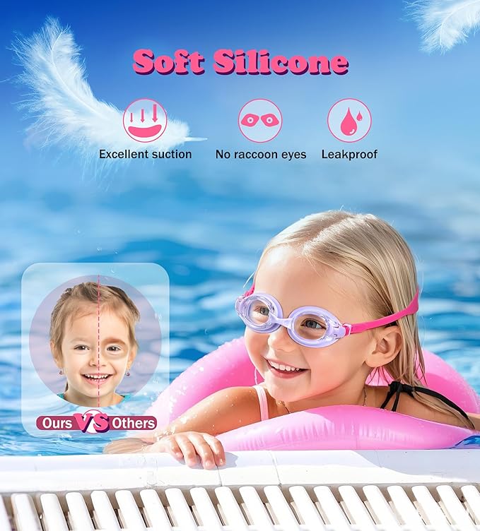 Aegend 2 Pack Kids Goggles, Swimming Goggles for Kids Age 4-16 Boys and Girls Youth, Anti-Fog Waterproof Anti-UV Pool Goggles