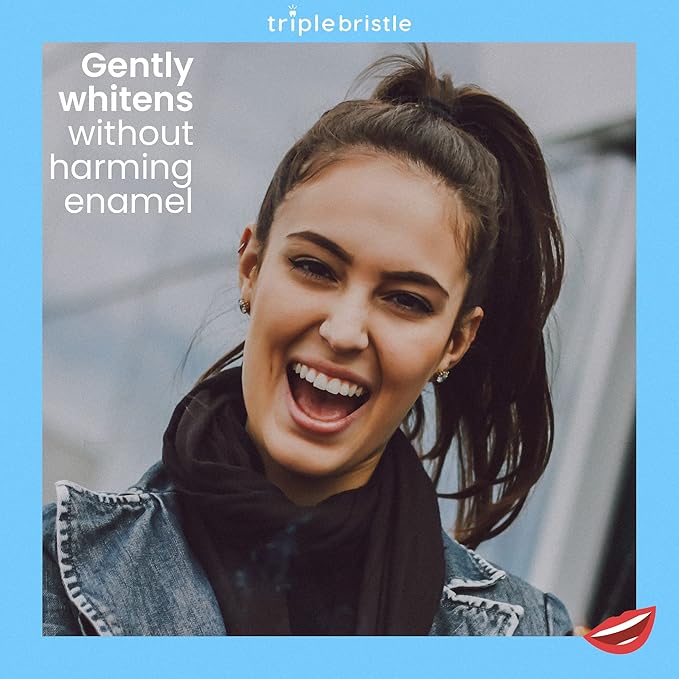 Triple Bristle Teeth Whitening Strips for Adults | Sensitive Teeth Friendly | 14 Teeth Strips Per Box | Whitening Strips Without Sensitivity | Mint + Coconut