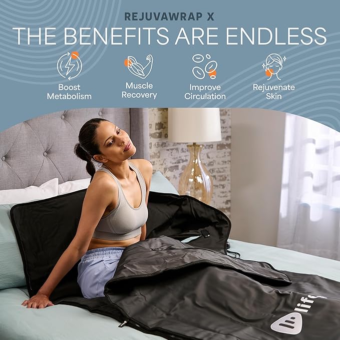LifePro RejuvaWrap Infrared Sauna Blanket for Detox & Relaxation – Available in 5 Colors & 3 Models – Portable Far Infrared at Home Sauna for Muscle Relief, Circulation & Recovery – 9 Heat Levels