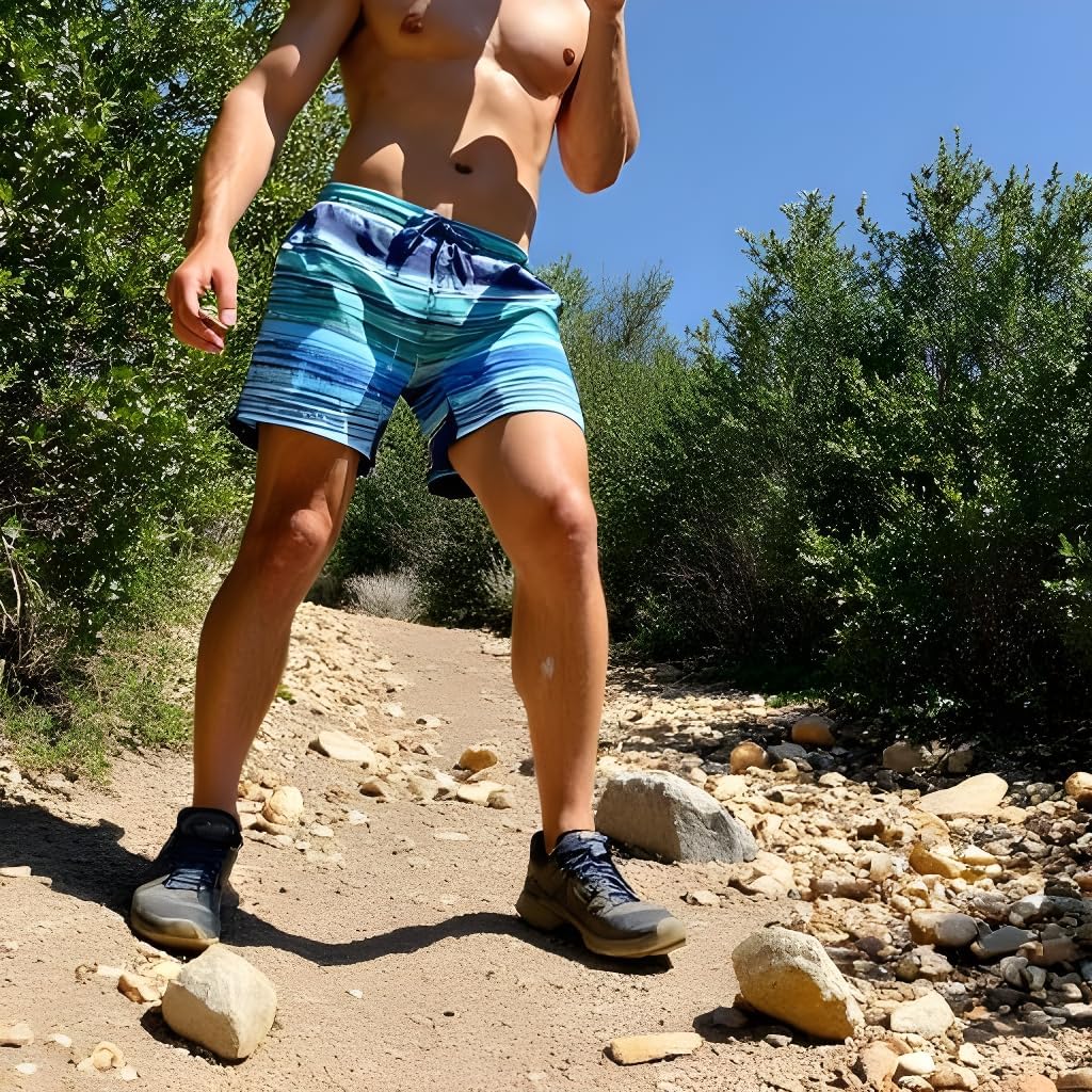 INGEAR Men's Athletic Stretch Workout Shorts Gym Quick Dry Running Trunks Boxer Lining