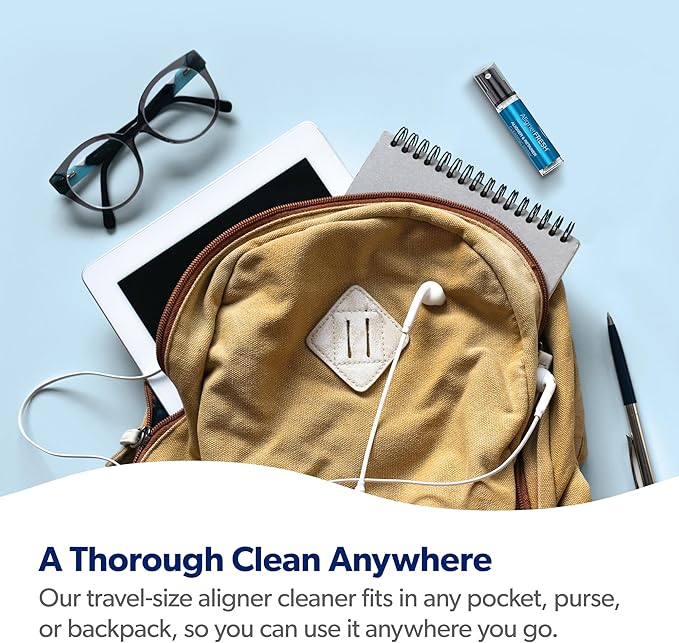 EverSmile AlignerFresh Cleaning Spray for Invisalign and All Clear Aligners and Retainers – On-the-Go Cleaning & Teeth Whitening, Kills Bacteria, Fights Bad Breath – Mint Flavor, 10ml (1 Pack)