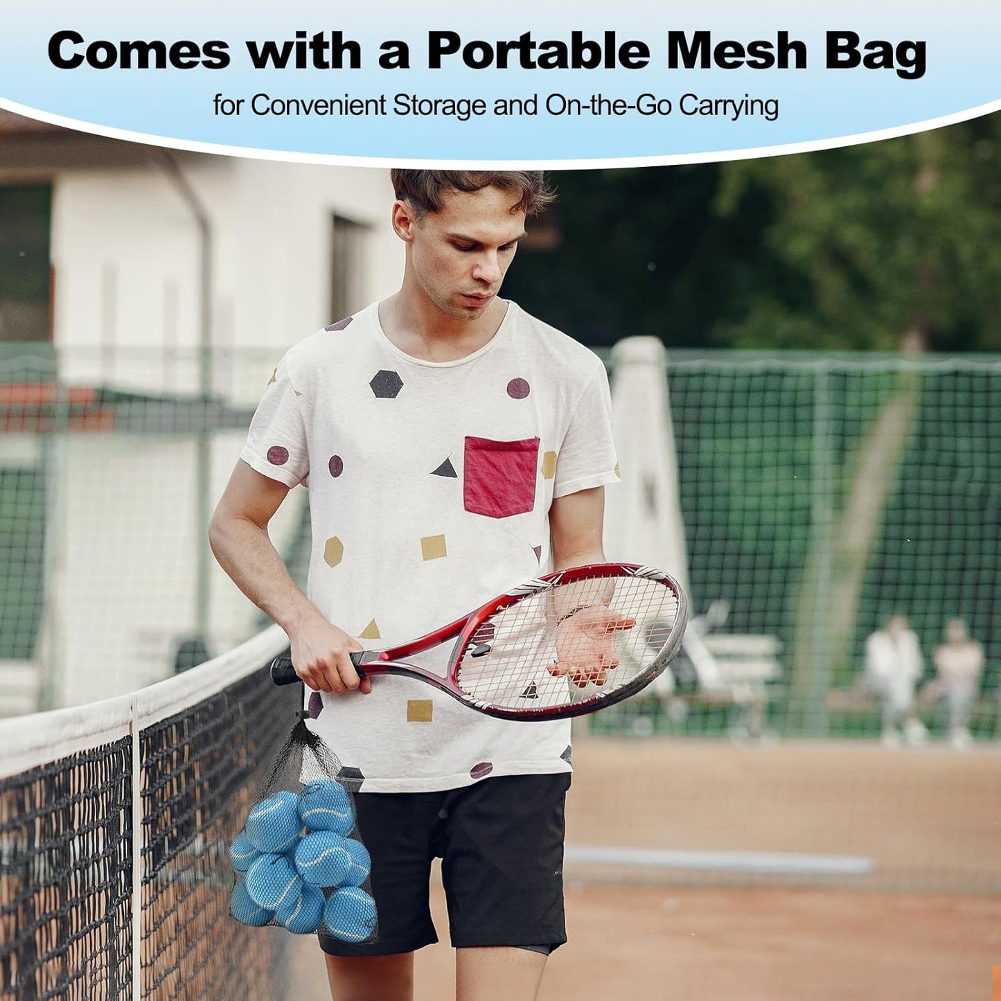 LITIAN 12 Pack Practice Tennis Balls for Beginners – High Elasticity Bulk Tennis Balls for Dog Training, Fetch & Play, with Mesh Carry Bag